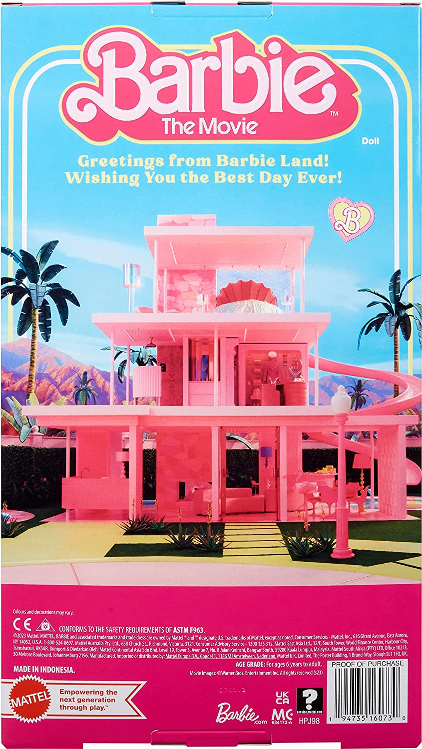 Barbie The Movie - Puppe Filme Fans, Gloria im Pink-Hosenanzug, inspiriert von America Ferreras Filmcharakter, beweglichmit High Heels, als Geschenk für Kinder ab 3 Jahren geeignet, HPJ98