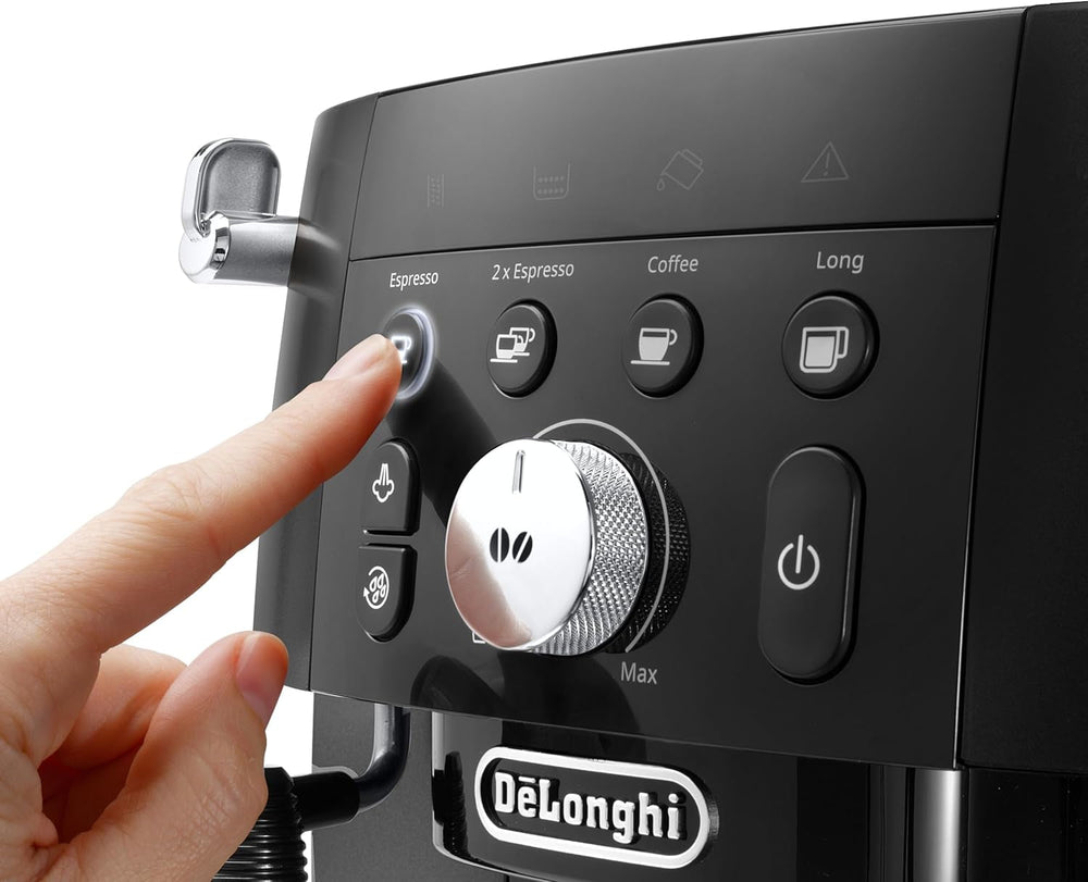 De'Longhi Magnifica S Smart ECAM 230.13.B Espressor complet automat cu spumator de lapte pentru cappuccino, espresso, cafea și cafea lungă, butoane de selecție directă și control rotativ, funcție 2 căni, negru