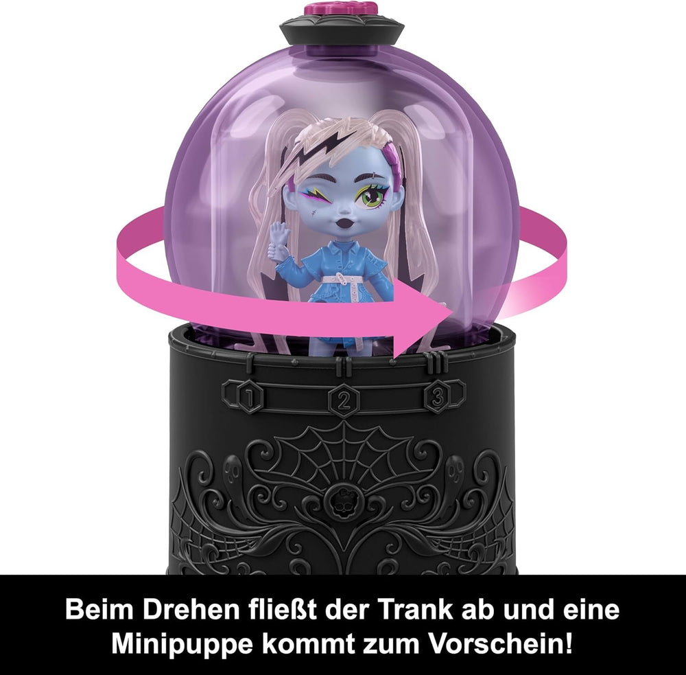 Monster High Zaubertränke Kristallkugel-Minipuppen, ca. 8 cm große Überraschungsfiguren mit Water Reveal, Talismanen und Schicksalskarte (Figuren können abweichen), JCX99