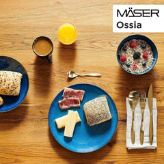 Set de mic dejun MÄSER, ceramică OSSIA, albastru regal, albastru
