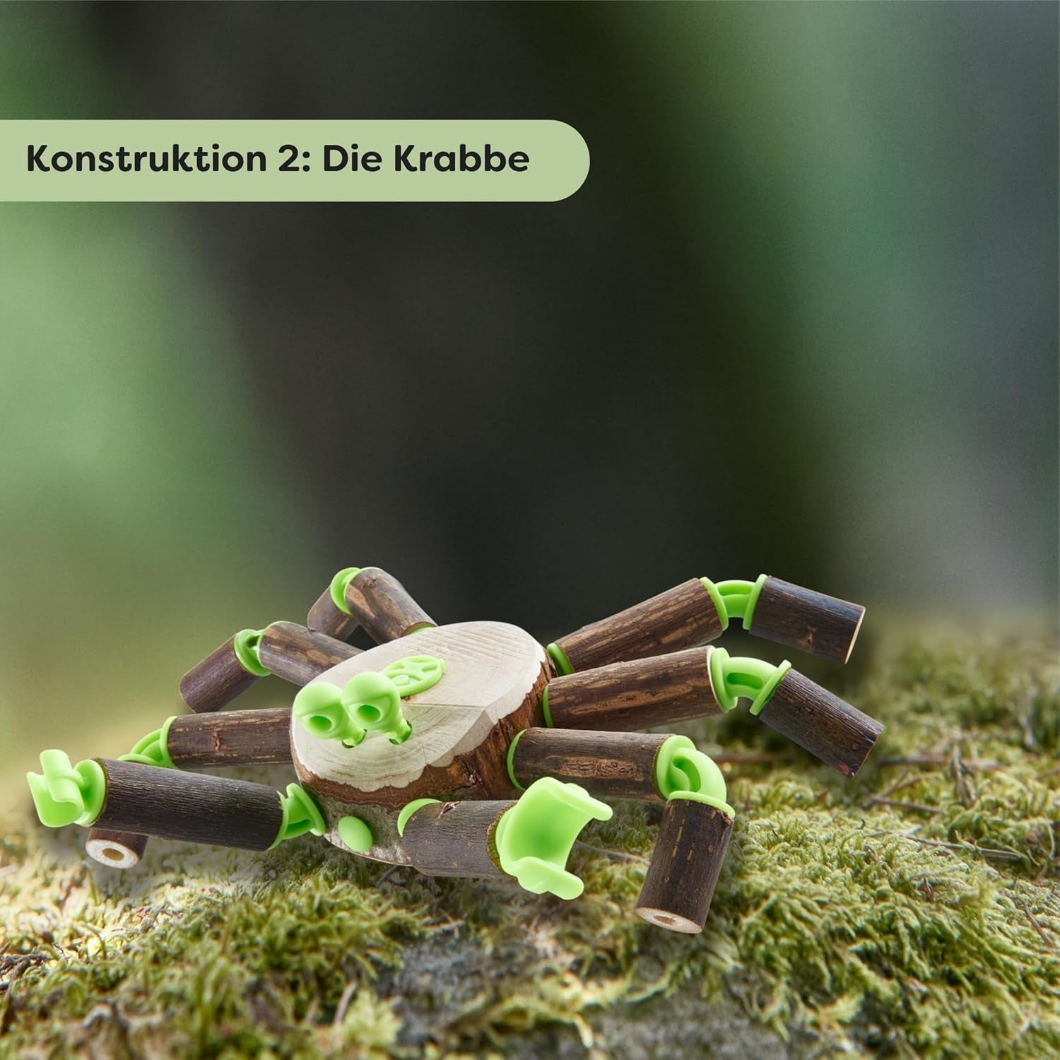 HABA Terra Kids Connectors – Starter-Konstruktionsset für Kinder - Holz-Bastelset mit Kunststoff-Verbinder und Handbohrer – Natur-Baukasten für kreatives Bauen von Figuren