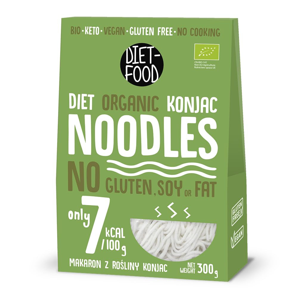 DIET-FOOD Orez instant organic Shirataki Konjac, cu conținut scăzut de carbohidrați, cu conținut scăzut de calorii, vegan, fără grăsimi, fără soia, fără gluten, keto-friendly, pentru slăbit, 300 de grame