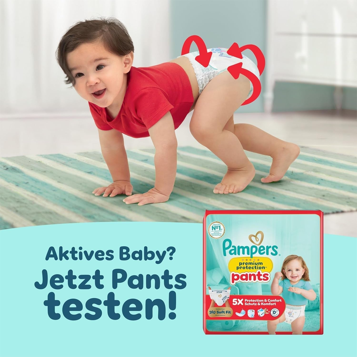 Pampers Premium Protection mărimea 6, 144 scutece, 13 kg-18 kg, protecția noastră numărul 1 împotriva pielii și scurgerilor