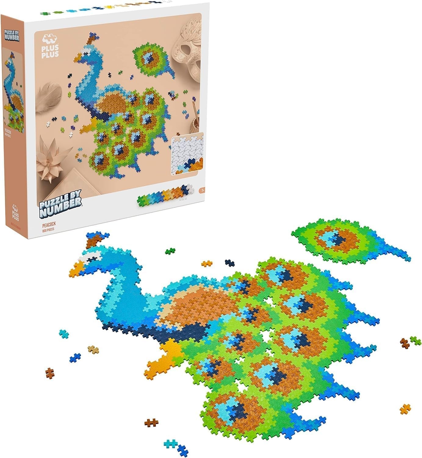 Plus-Plus 9603929, Geniales Konstruktionsspielzeug, Puzzle Einhorn, Kreativ-Bausteine, 250 Teile