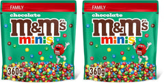 M&M's Chocolate Minis, Ciocolată, 1 x 324g, Linte cu ciocolată (324g) (Pachet de 2)