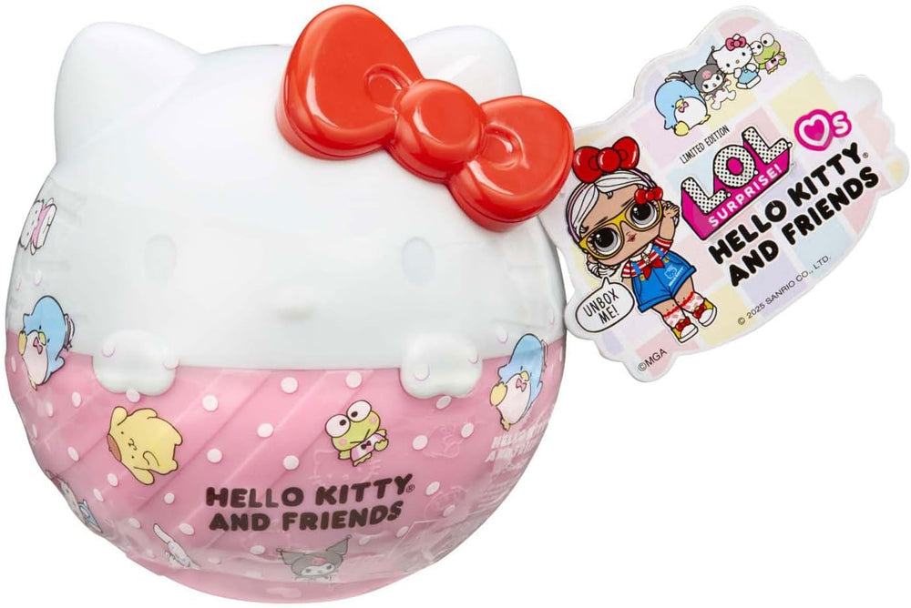 L.O.L. Surprise! Loves Hello Kitty and Friends - 1 Puppe mit 7 Überraschungen, Zufällige Auswahl, 8 Tots zum Sammeln, für Kinder ab 4 Jahren, Pink