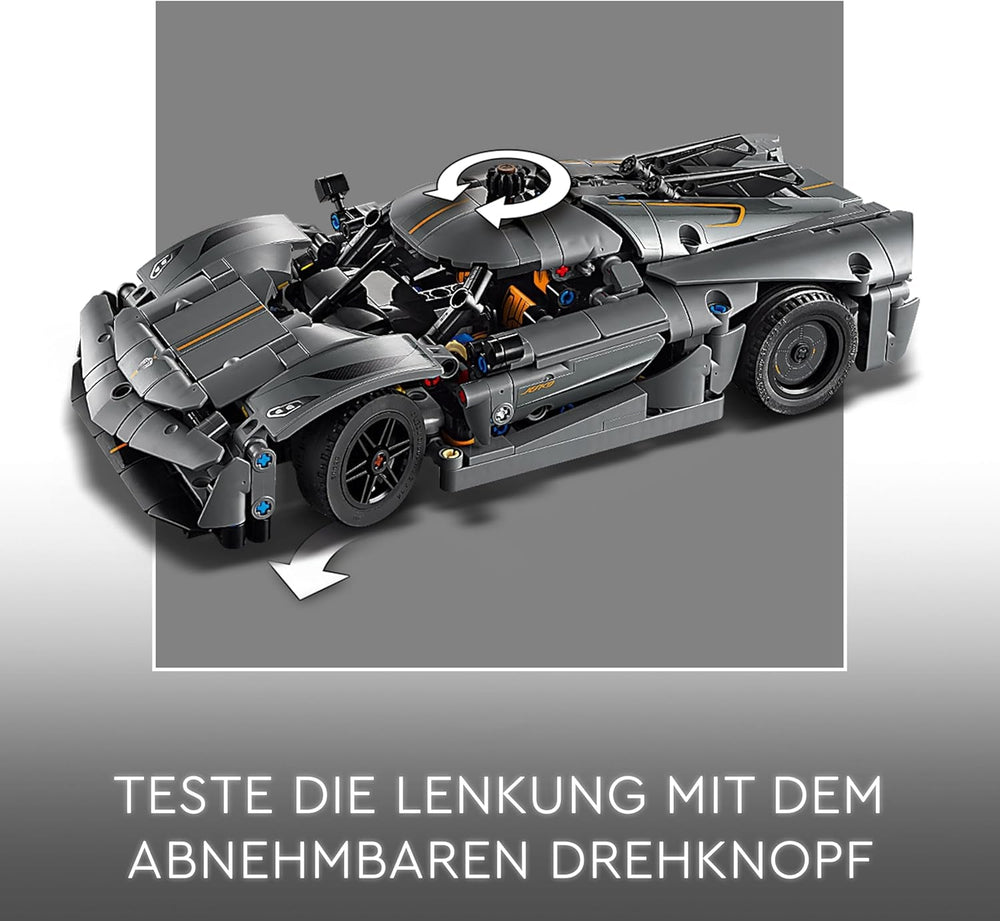 LEGO Technic Koenigsegg Jesko Absolut Supersportwagen in Grau, Bauspielzeug für Jungen und Mädchen, Spielzeugauto für Kinder, Geschenk für Autofans, Dekoration für das Kinderzimmer 42173