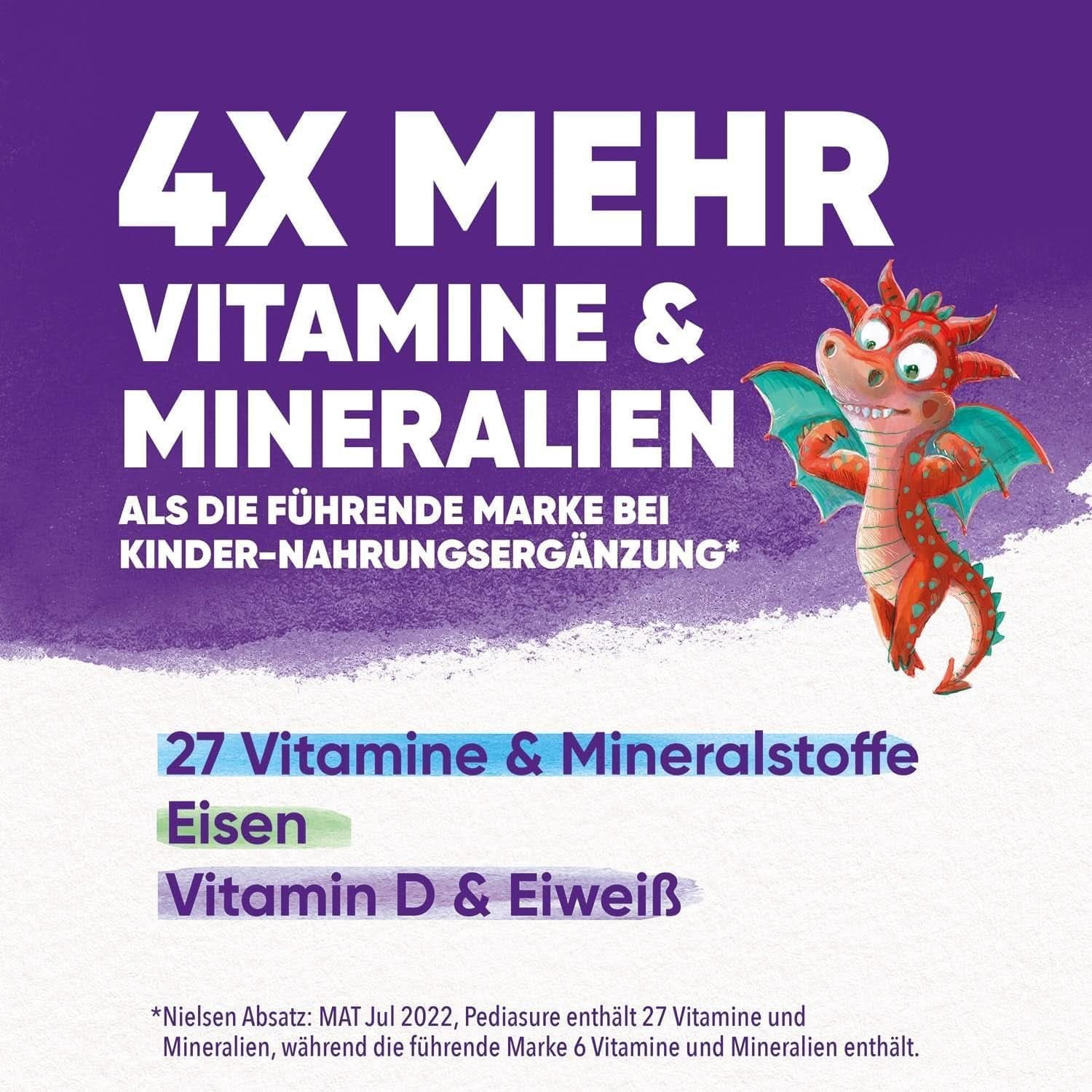 Pediasure Puterea Dragonului, 400 grame, supliment nutritiv delicios pentru copii cu vârsta de 1 an și peste, cu 27 de vitamine și minerale Naty Shop