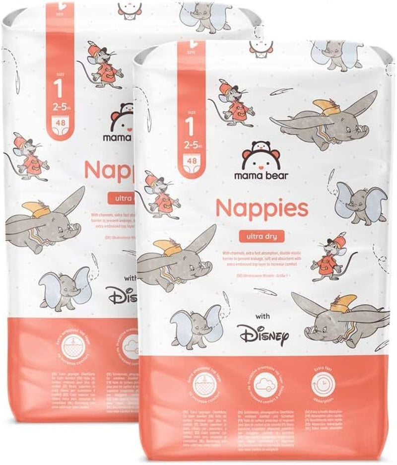 Marcă Amazon: Scutece Mama Bear Disney Ultra Dry, mărimea 3 (4-9 kg) - Cutie lunară, alb, 172 bucăți (2 pachete a câte 86)