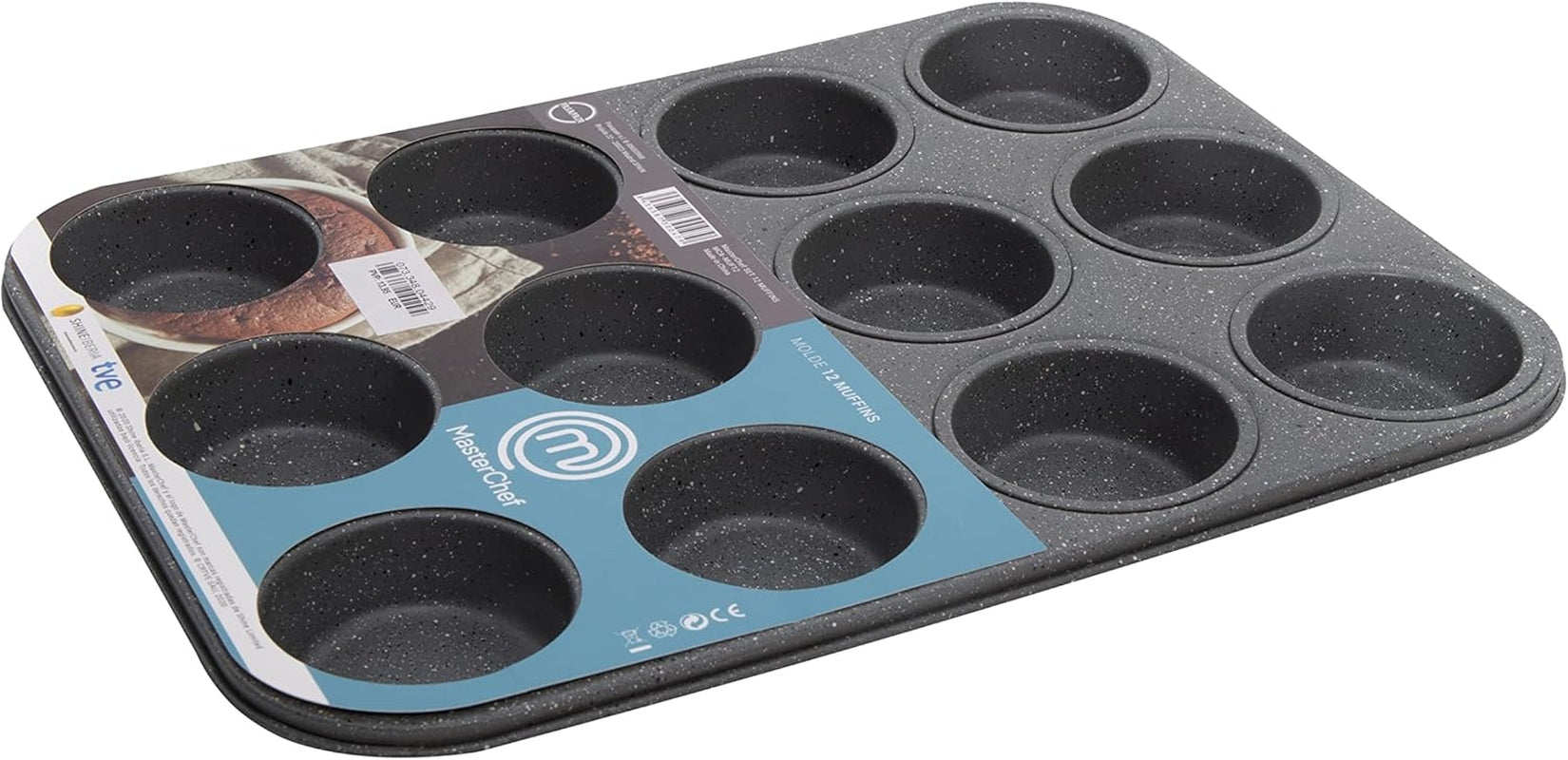 Masterchef MCA-MUF Muffinform Für 12 Cupcakes Muffinblech Aus Karbonstahl, Stainless Steel, Stahl Matrite si tavi pentru copt Naty Shop