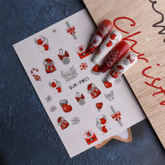 JMEOWIO Nagelsticker Glitzer Weihnachten 10 Blatt Nail Art Sticker Selbstklebend Nagelaufkleber Schneeflocken Winter Dekoration Nageldesign Zubehör