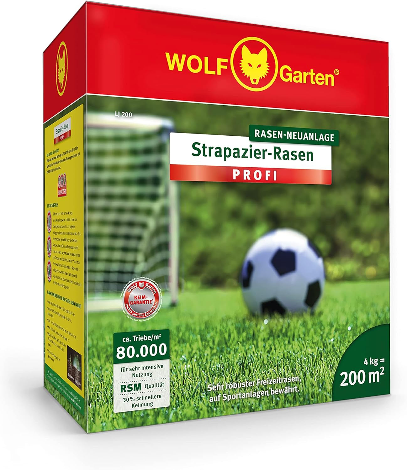 WOLF Garten Wolf-Garten - Strapazier-Rasen LJ 50; 3821030, Rot