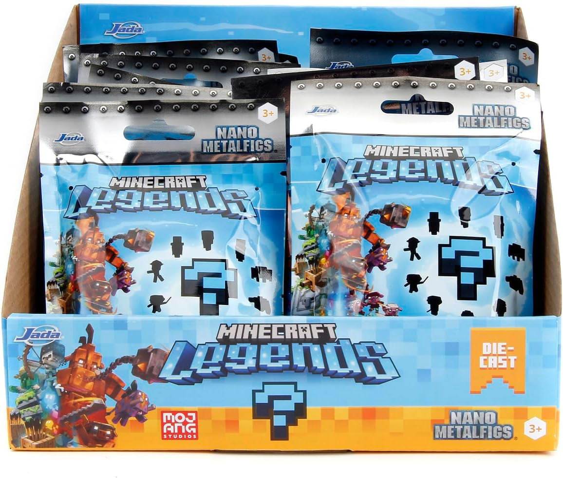 Jada Toys - Minecraft Blind Pack Nanofigs, Wave 2, Minecraft Legends Nano Metal Collectible Figure, Diverse modele, 4 Cm, Vârsta 3+, Negru Action figures Naty Shop