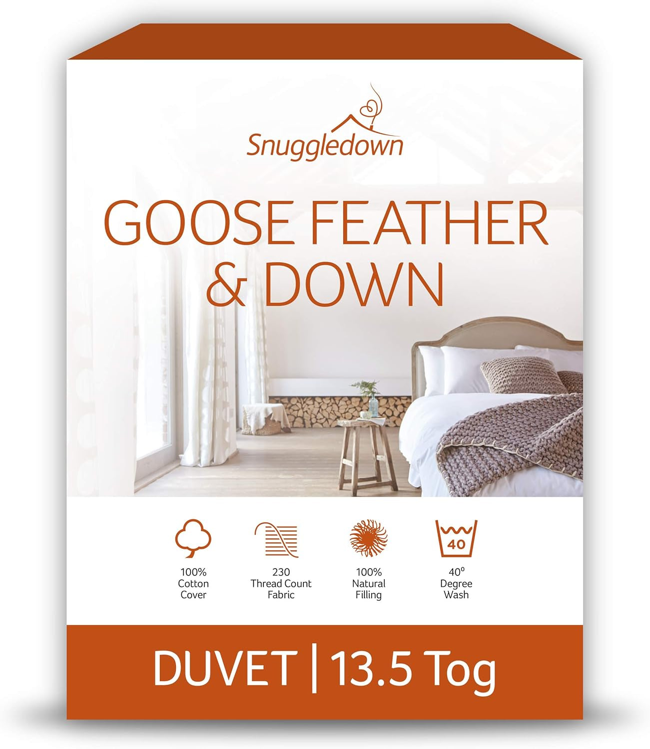 Plapumă pentru alergii Snuggledown Freshwash, 13,5 Tog Winter Warm, bumbac, alb, pat single Plapumi si pilote Naty Shop Super King 13.5 Tog