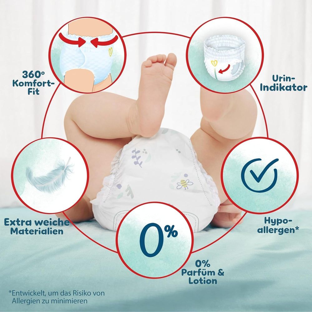 Scutece Pampers Harmony Pants mărimea 4, 168 scutece, 9 kg - 15 kg, protecție delicată a pielii și confort la 360°