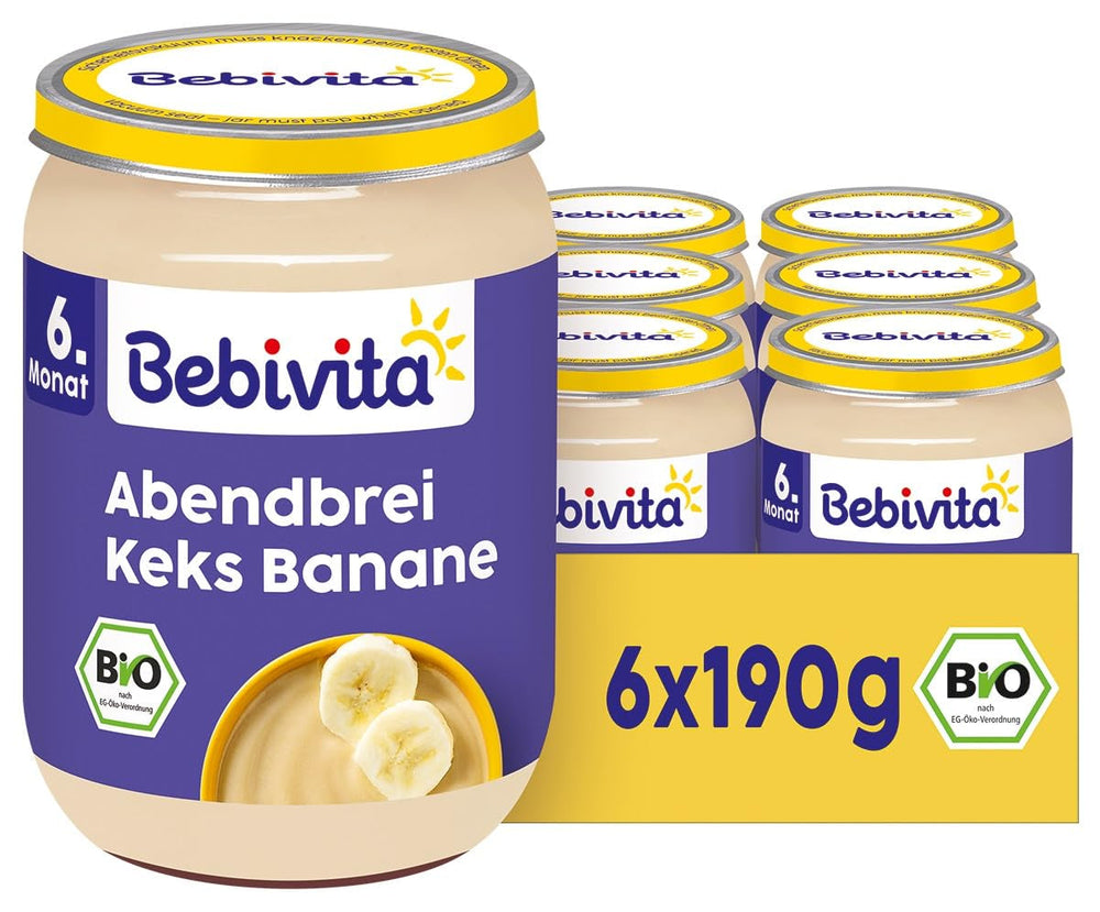 Terci de seară cu biscuiți și banane, 190g, pachet de 6 (6x190g)