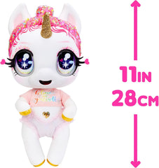 Glitter Babyz MGA Einhorn Baby-Puppe - LUNITA Sky - Mit magischen Farbwechseln, rosa Glitzerhaar, Believe in Yourself Outfit, Windel, Shampoo-Flasche & Schnuller - Für Kinder ab 3 Jahren