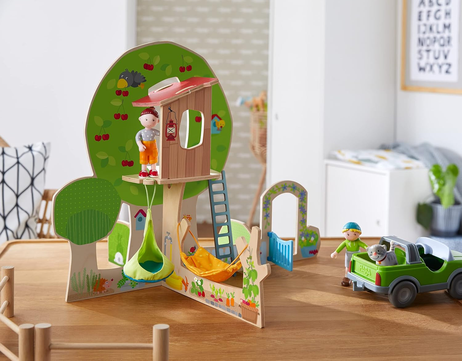 HABA 306716 - Little Friends – Garten & Wald, Zubehör für Biegepuppe ab 3 Jahren, grün