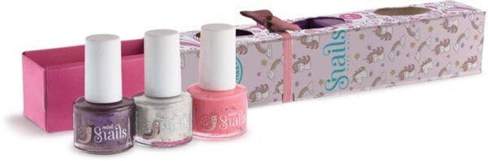 Set cadou ojă pentru copii Snails 510409, Mini Unicorn 3x5ml, pe bază de apă, lavabilă, sigură, vegană