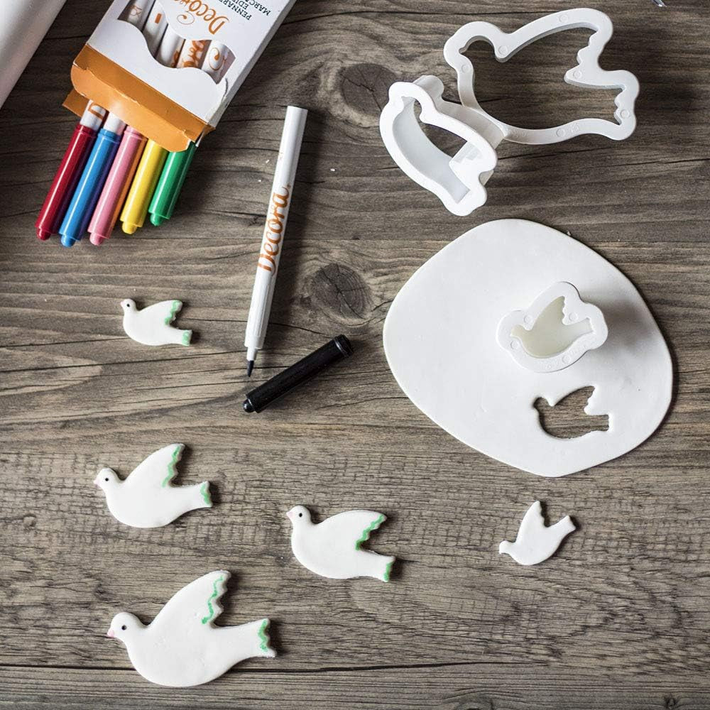 KIT 3 TAGLIAPASTA COLOMBA IN PLASTICA 0255407 AUSSTECHER AUS Kunststoff Taube 3-TLG, Bianco