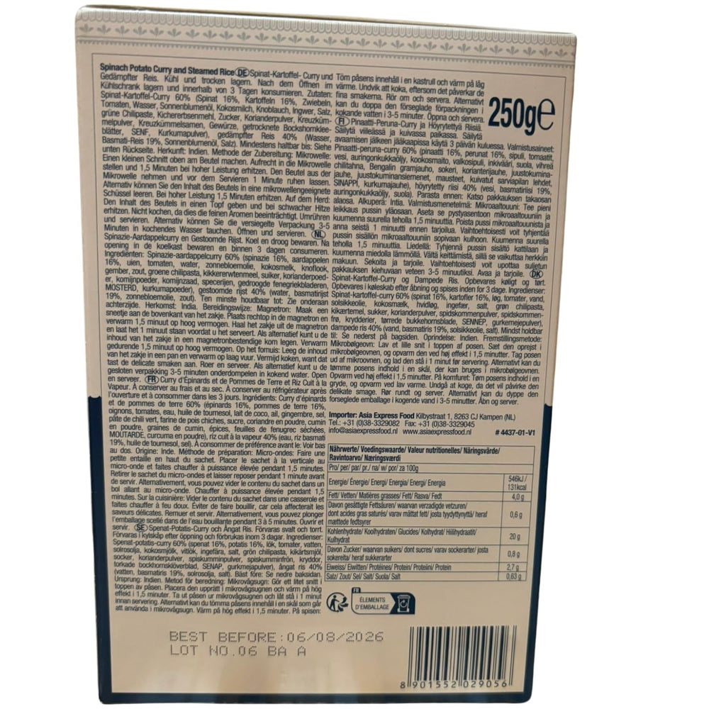 ASHOKA - Curry instant cu spanac, cartofi și orez - (1 x 250 g)
