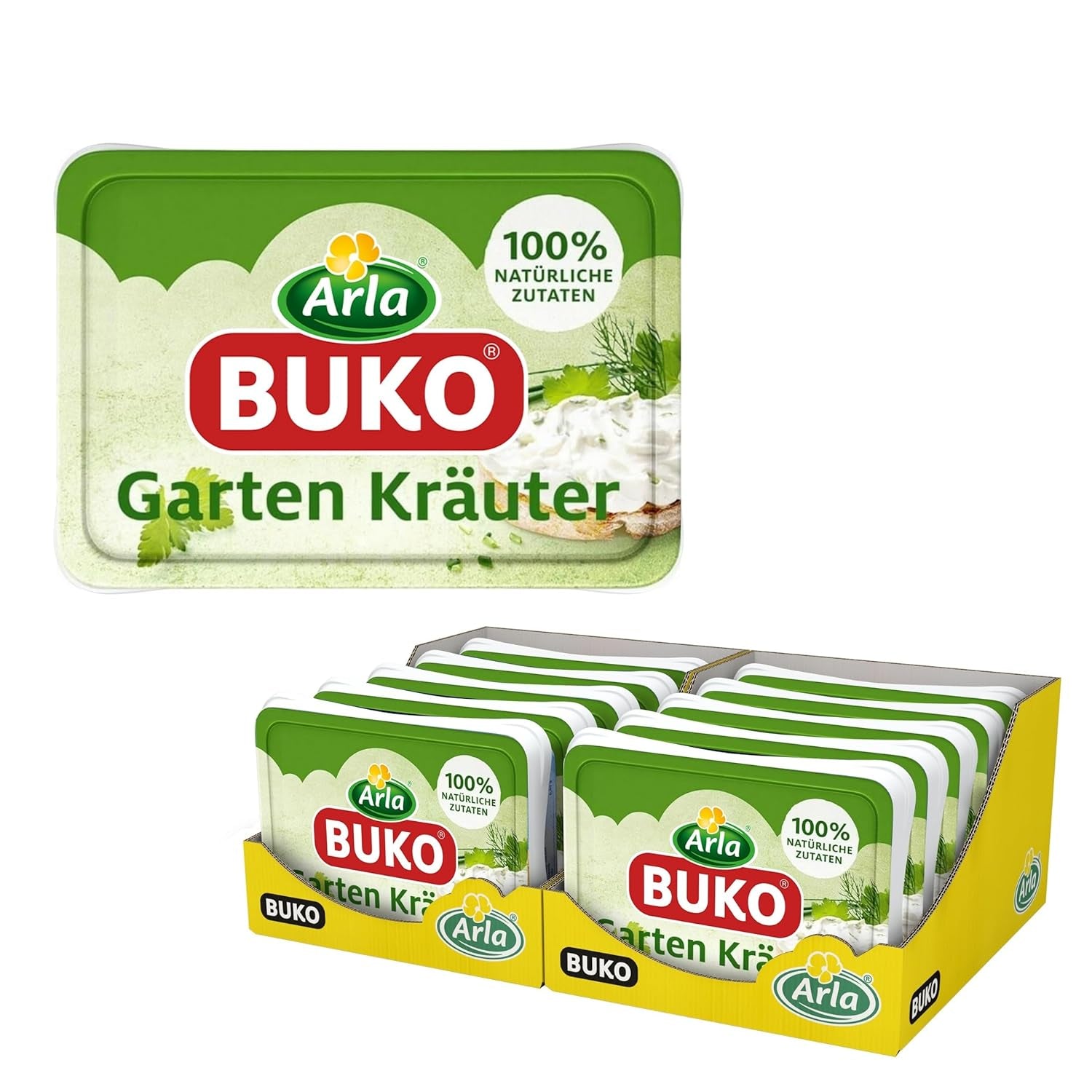 Gartenkräuter Frischkäse | 10x 200g | 100% natürliche Zutaten | Ohne Konservierungsstoffe, Verdickungsmittel und Geschmacksverstärker