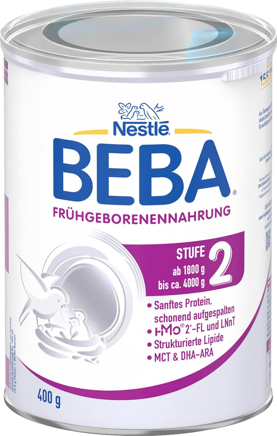 BEBA Formulă pentru sugari prematuri Etapa 2 - Sugari prematuri după externarea din spital, hrană pentru bebeluși, lapte praf pentru bebeluși, 1 pachet (1 x 400g)