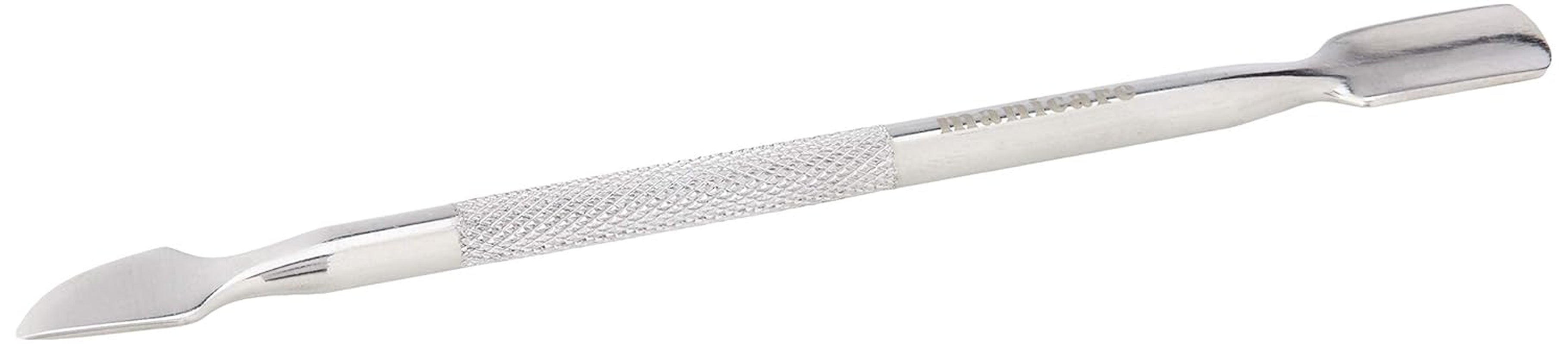 Împingător de cuticule și curățător de unghii, instrument profesional pentru manichiură/pedichiură, cu capete duble, oțel inoxidabil, perfect pentru cuticulele crescute excesiv, curăță sub/în jurul unghiei, îndepărtează oja