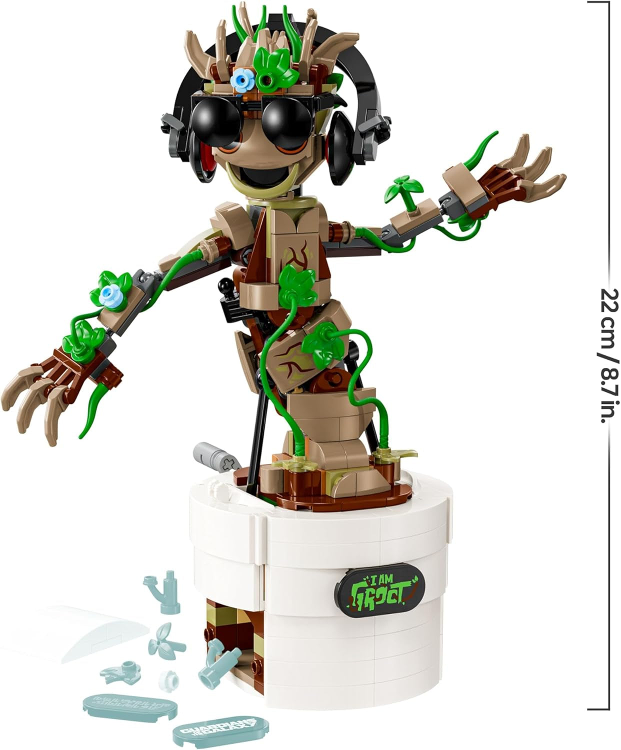 LEGO | Marvel Tanzender Groot - Animierte Minifigur eines Charakters aus Guardians of the Galaxy - Interaktives Spielset - Kreatives Spielzeug - Superhelden Geschenk für Jungen und Mädchen - 76297