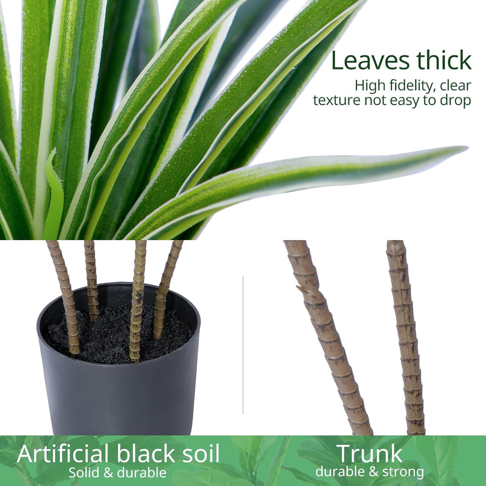 Künstliche Dracaena-Pflanzen Für Den Innenbereich, 120 Cm Hohe Künstliche Tropische Bodenpflanzen Für Den Innenbereich Hoher Künstlicher Topf Künstliche Bäume Für Die Dekoration Von Home-Office