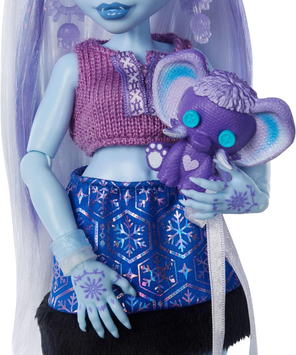 Monster High Self-Scare Secrets Abbey Bominable Puppe und Zubehörset mit 13 realistischen Überraschungen wie Henna, Zeichnungen und Häkeleien, JHK44