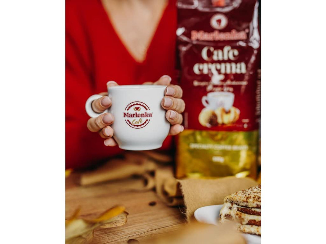 MARLENKA® Cafe crema | Espresso Bohnen | schokoladiges & nussiges Aroma | Geröstete Kaffeebohnen | Kaffeebohnen Vollautomat | Bohnenkaffee ganze Bohnen | Coffee Beans | Kaffee ganze Bohnen (500g)