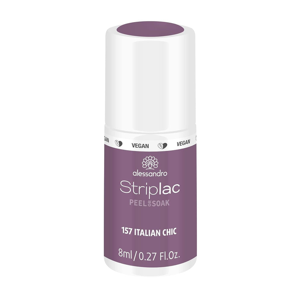 Oja UV alessandro Striplac Midnight Black – Delicată și de lungă durată – Îndepărtare ușoară datorită tehnologiei de îndepărtare peel-off – Vegană și cruelty-free – 8 ml