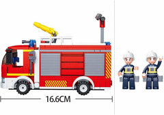 Sluban Klemmbausteine Sluban_M38-B0626 SL95396, Tanklöschfahrzeug (345 Teile) [M38-B0626], Spielset, Klemmbausteine, Rettungskräfte, mit Spielfigur, Feuerwehr, merhfarbig