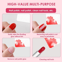 330 Stück Fusselfrei Nägel Wattepads, Fusselfreie Nageltücher, Nagel Wischtücher Wattepads, Nagellack Entfernen Für Cleaner Gelnägel Nail Wipes Pads (Weiß)