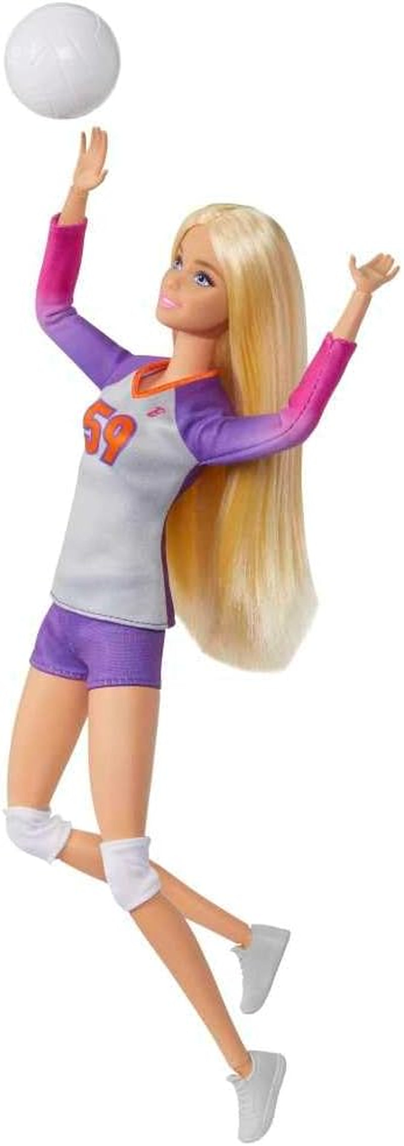 Barbie Made to Move - Volleyballspielerin-Puppe mit Trikot und Ball - 22 Gelenke für realistisches Spiel, inklusive Volleyball und Sportkleidung, HKT72