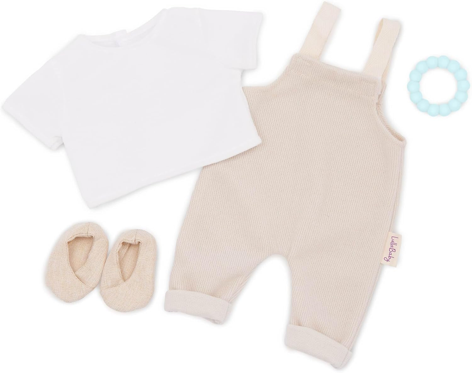 LullaBaby - Baby Puppe Dress Outfit - Kleidungsset - Rosa Kleid, Stirnband, Schnuller und Schuhe - 36 cm Baby-Puppen-Kleidung - Fantasievolles Spiel - Spielzeug für Kinder ab 2 Jahren