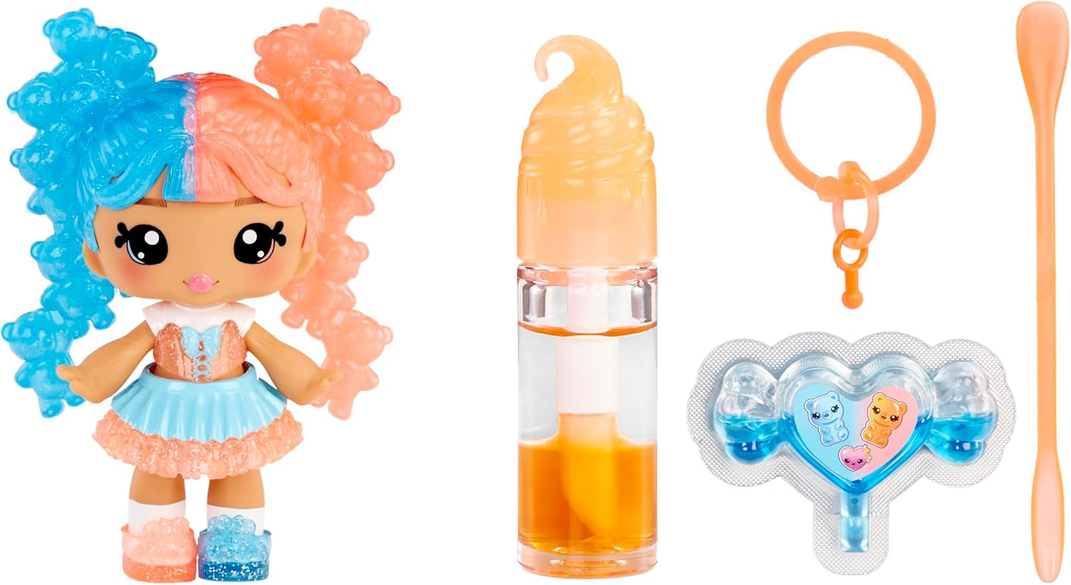 Yummiland Lip Gloss Doll - Roxie Crystal Candy - Inklusive DIY Lipgloss-Set, Geeignet für Kinder ab 4 Jahren, Rosa, Series 2
