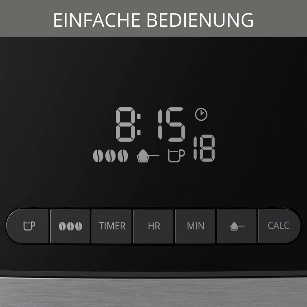 Espressor Krups KM8328 Grind cu râșniță | Cronometru 24 de ore | Recipient boabe 180 g | Capacitate 1,25 l pentru până la 15 cești de cafea | Funcție de oprire automată | 3 setări de măcinare | Negru