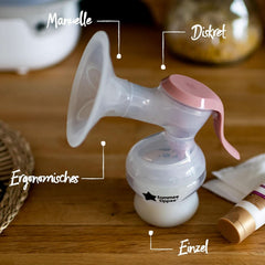 Tommee Tippee Made for Me Manuelle Einzel-Milchpumpe, Starke Saugkraft, Ergonomischer Griff, Tragbare Und Leise Milchpumpe, Samt Babyflasche Accesorii Hrana si Alaptare Bebe Naty Shop