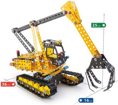 Constructor Pro Melman – Metallbauspiel – 866 Teile – XXL Raupenbagger zum Zusammenbauen – Expertenkoffer ab 8 Jahren