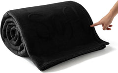 Pătură confortabilă Pătură pufoasă din fleece 130 X 150 cm Pături de pat Pătură de canapea Pături moi mari și aruncări pentru adulți Aruncări pentru canapele Cald Lavabil la mașină Negru Paturi si Cuverturi Good Nite