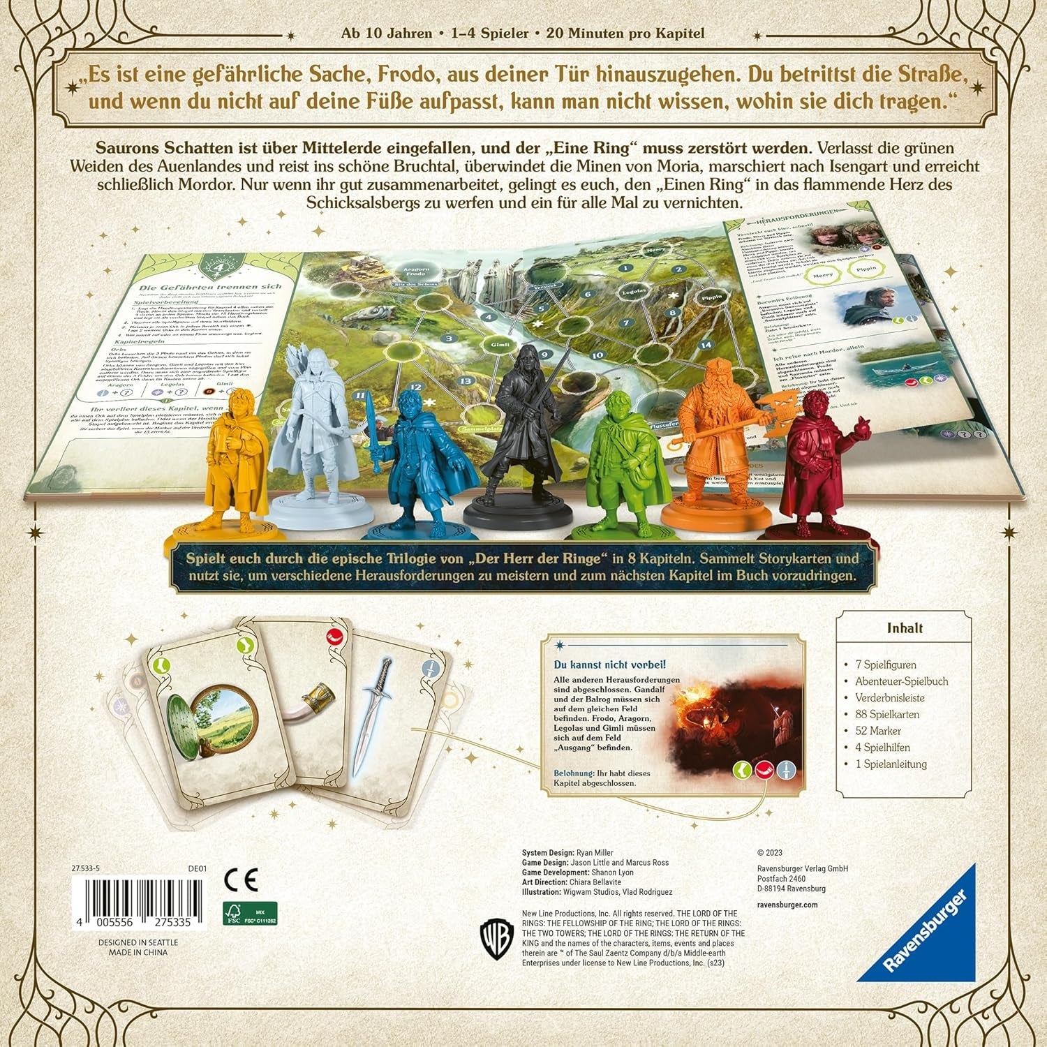 Ravensburger 27533 - Stăpânul Inelelor - Joc de aventură tip carte - Joc de strategie cooperativă pentru 1-4 jucători cu vârsta de 10 ani și peste