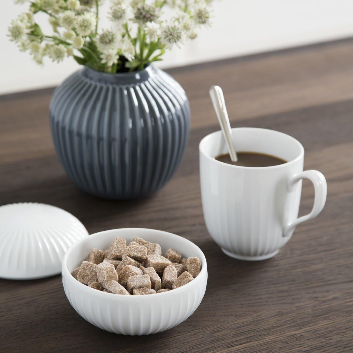 Kähler Bonbonniere Ø12 cm Hammershøi Decorațiune Design danez, alb Cutii depozitare alimente Naty Shop