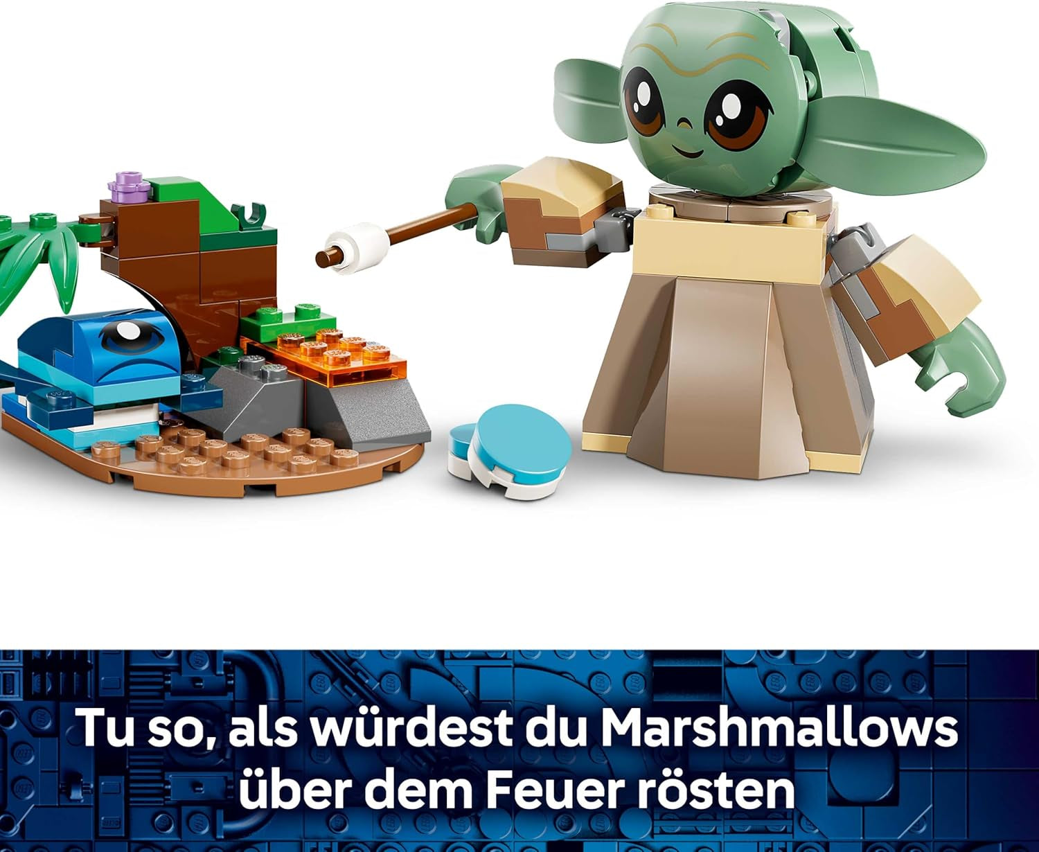 LEGO Star Wars 75443 Grogus Zuhause - Spielzeug mit Grogu Figur & Sorgan Frosch sowie Katapult & blauen Makronen - Geschenk für Jungen & Mädchen ab 4 Jahren und Fans von The Mandalorian