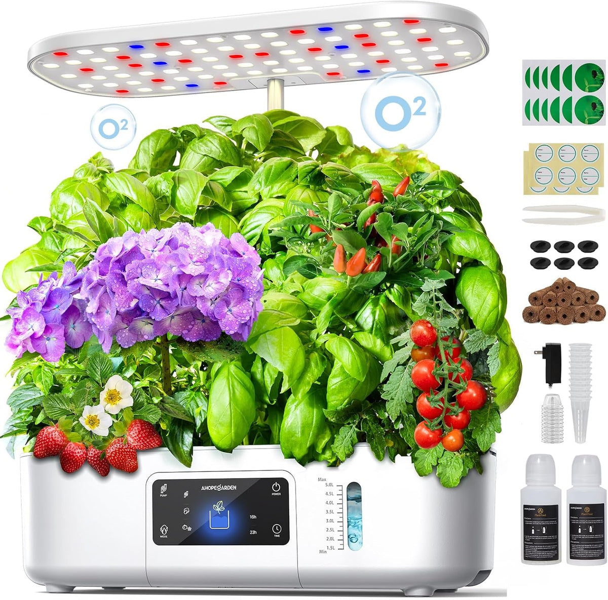 Kit sistem de creștere hidroponică pentru grădină de plante aromatice interioare cu lumină de creștere