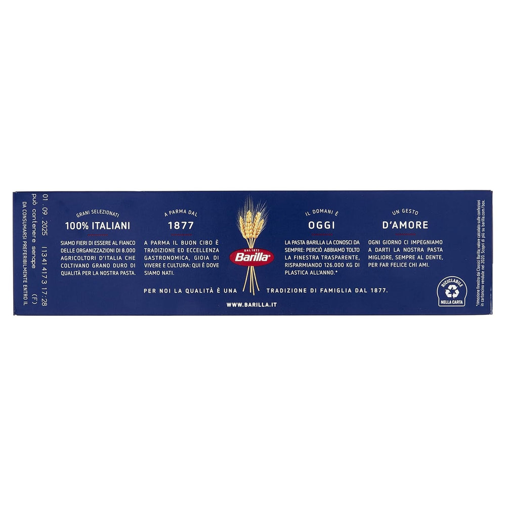 Paste Barilla Classic Spaghetti No. 5 din grâu dur de înaltă calitate, întotdeauna al dente (1 x 1 kg)