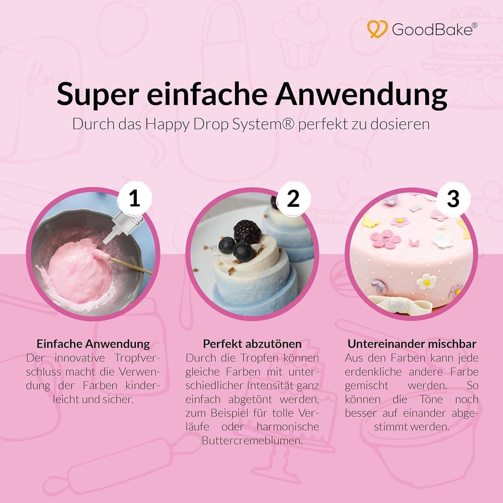 Colorant alimentar Goodbake Pastel Lilac (11 ml) – Colorant alimentar cu doză mare – Pentru colorarea prăjiturilor, fondantului, cremei de unt, macarons-urilor, băuturilor, slime-ului și multor altor obiecte. 100% vegan