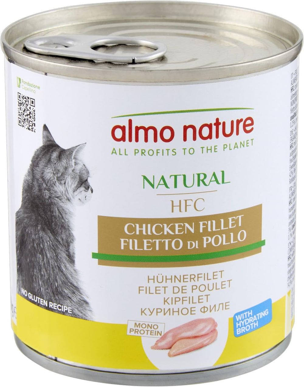 Almo Nature HFC Natural - Hrană umedă pentru pisici adulte - File de pui - 280g, pachet de 12