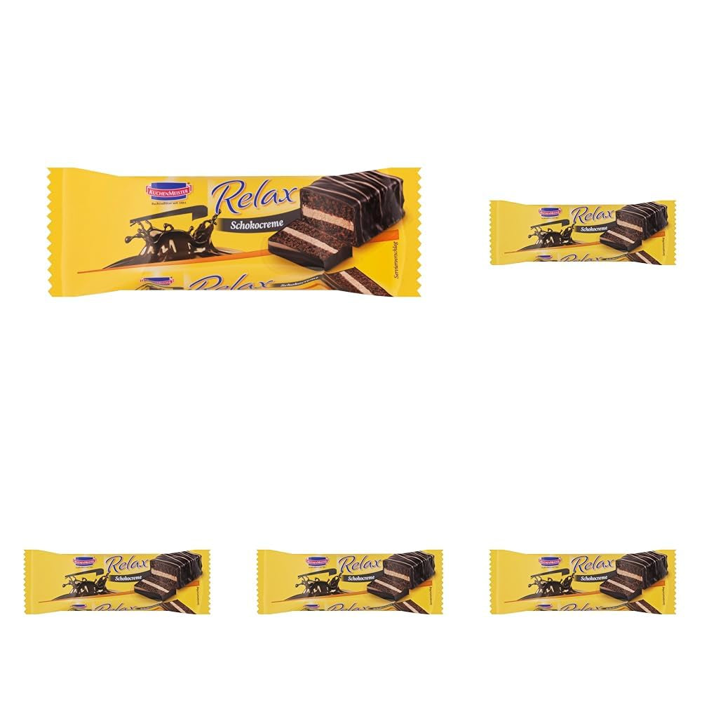 KuchenMeister Relax Cocoa Cake Bar 32g | Pandișpan cu gust de ciocolată | Umplutură delicată cu cremă de cacao | Ciocolată neagră crocantă | Gustare perfectă între mese | 1 x baton 32g